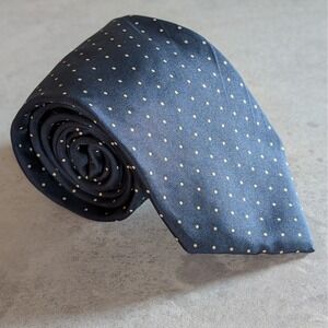 Vintage Isaco Navy Italian Silk Polka Dot Men's Tie Handcrafted Luxury